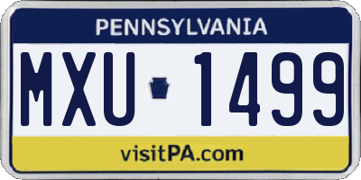 PA license plate MXU1499