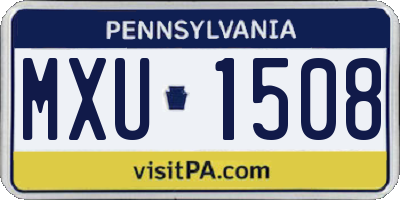 PA license plate MXU1508