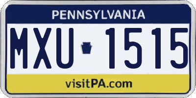 PA license plate MXU1515