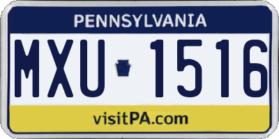 PA license plate MXU1516