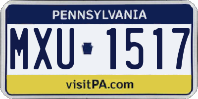 PA license plate MXU1517