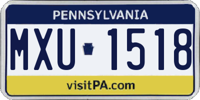 PA license plate MXU1518