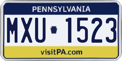 PA license plate MXU1523
