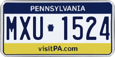 PA license plate MXU1524