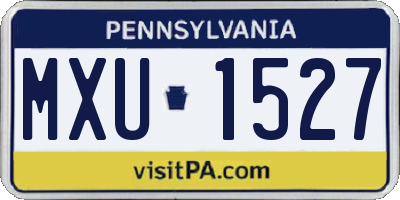 PA license plate MXU1527
