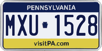 PA license plate MXU1528