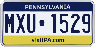 PA license plate MXU1529