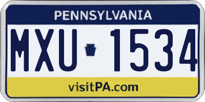 PA license plate MXU1534