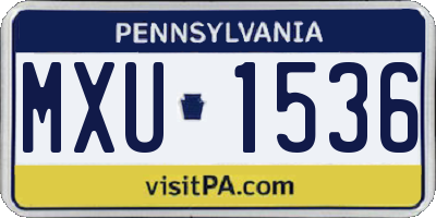 PA license plate MXU1536