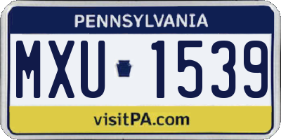 PA license plate MXU1539