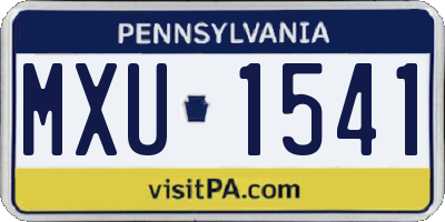 PA license plate MXU1541