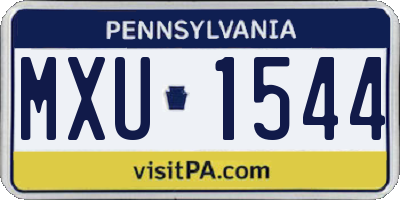 PA license plate MXU1544