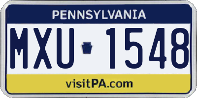 PA license plate MXU1548