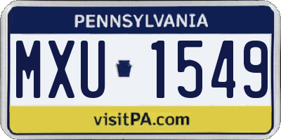 PA license plate MXU1549