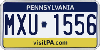 PA license plate MXU1556