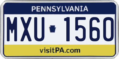 PA license plate MXU1560