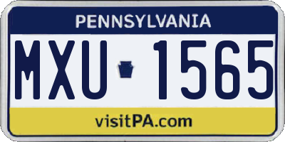 PA license plate MXU1565