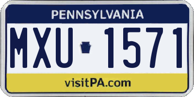 PA license plate MXU1571