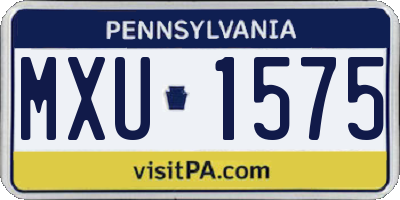 PA license plate MXU1575