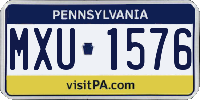 PA license plate MXU1576