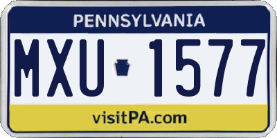 PA license plate MXU1577