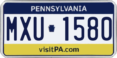 PA license plate MXU1580