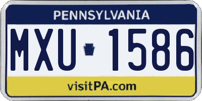 PA license plate MXU1586