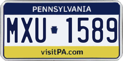 PA license plate MXU1589
