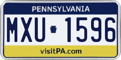 PA license plate MXU1596
