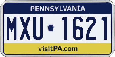 PA license plate MXU1621