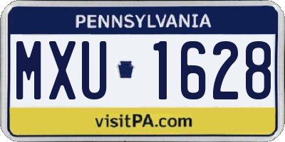 PA license plate MXU1628