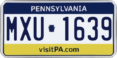 PA license plate MXU1639