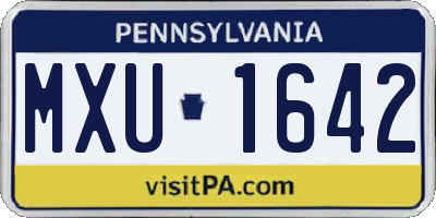 PA license plate MXU1642