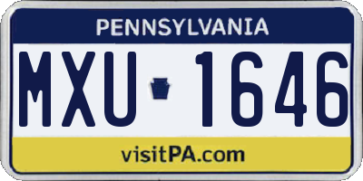 PA license plate MXU1646