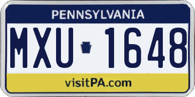 PA license plate MXU1648