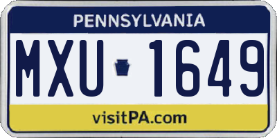 PA license plate MXU1649