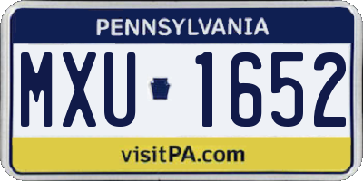 PA license plate MXU1652