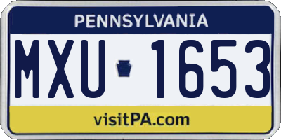 PA license plate MXU1653