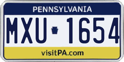 PA license plate MXU1654