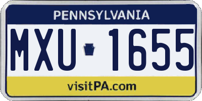 PA license plate MXU1655