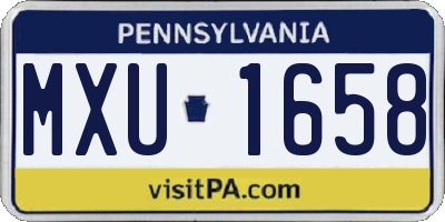 PA license plate MXU1658