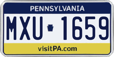 PA license plate MXU1659