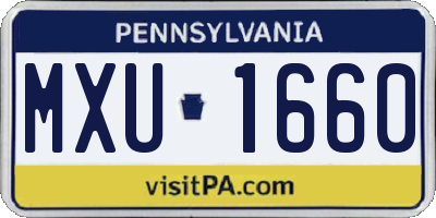 PA license plate MXU1660
