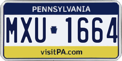 PA license plate MXU1664