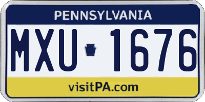 PA license plate MXU1676
