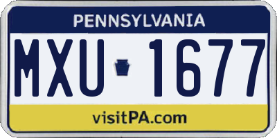 PA license plate MXU1677