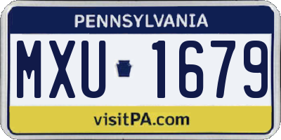 PA license plate MXU1679
