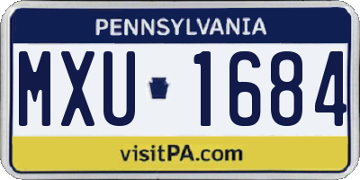 PA license plate MXU1684