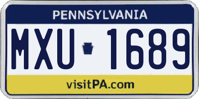 PA license plate MXU1689