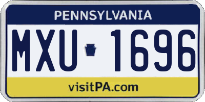PA license plate MXU1696